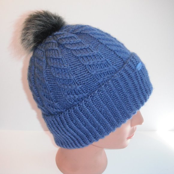 Hand Knitted Hat Toque One Size Acrylic Color Shadow Blue - 003 Hand knit by me - Picture 1 of 11